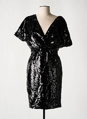 Robe mi-longue manches courtes manches courtes noir EXQUISS'S femme