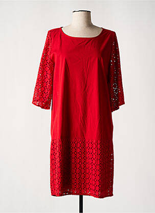 Robe courte manches 3/4 manches 3/4 rouge NANA NUCCI femme