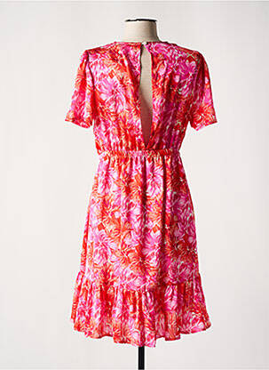 Robe courte coupe évasée manches courtes rose MC LORENE femme