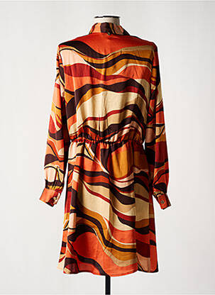 Robe courte coupe évasée manches longues orange JUS D'ORANGE femme