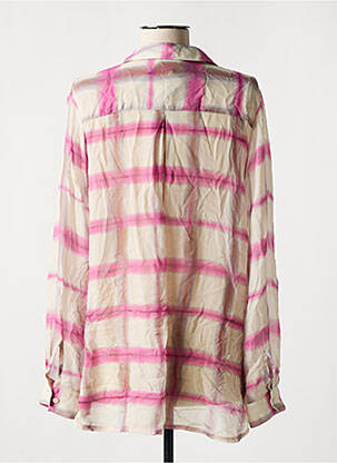 Chemisier tissage crêpe manches longues beige LAUREN VIDAL femme