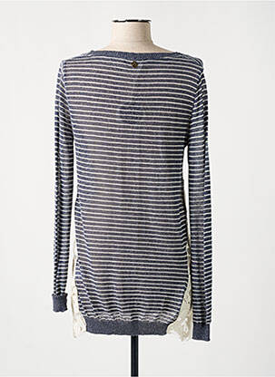 Pull tissage chiné manches longues bleu NANA NUCCI femme