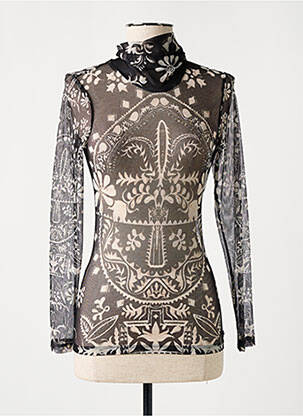 Sous-pull imprimé fantaisie manches longues noir BSB femme