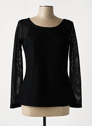 Top col rond manches longues noir LO! LES FILLES femme