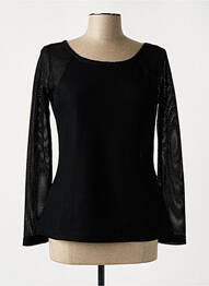 Top col rond manches longues noir LO! LES FILLES femme