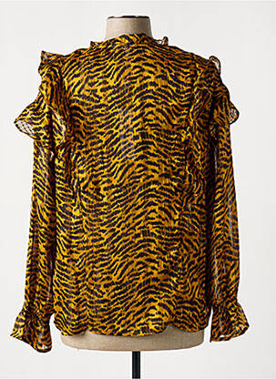 Blouse légère et transparente manches longues jaune JUS D'ORANGE femme