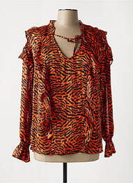Blouse légère et transparente manches longues orange JUS D'ORANGE femme