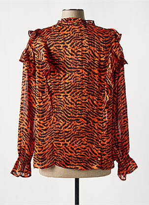 Blouse légère et transparente manches longues orange JUS D'ORANGE femme