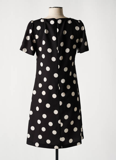 Robe courte fermeture zippée au dos manches courtes noir RINASCIMENTO femme