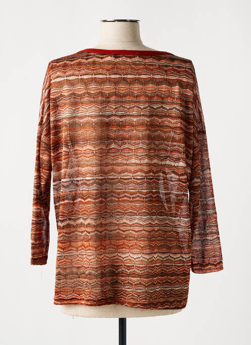 Pull tissage chiné manches 3/4 orange JUS D'ORANGE femme