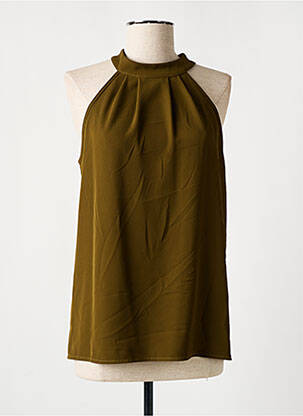 Top stretch sans manche vert LAUREN VIDAL femme
