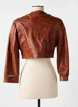Veste simili cuir coupe cintrée marron EDAS femme