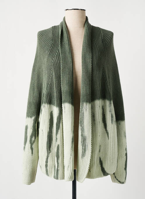Gilet manches longues vert LAUREN VIDAL pour femme