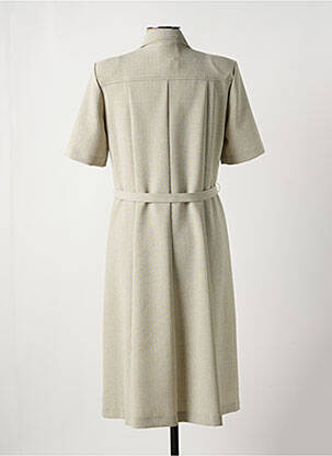 Robe mi-longue manches courtes manches courtes beige GEVANA femme