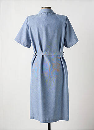 Robe mi-longue manches courtes manches courtes bleu MADIANA femme