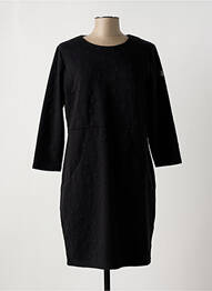 Robe mi-longue imprimé fantaisie manches longues noir CONCEPT  K femme