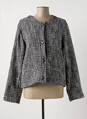 Veste casual col rond noir AGATHE & LOUISE femme