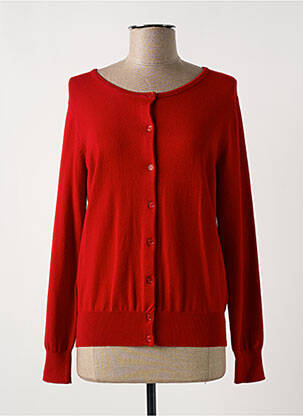 Gilet manches longues fermeture boutonnée sur le devant rouge GEVANA femme