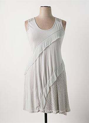 Robe longue coupe évasée sans manche gris MALOKA femme