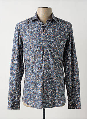 Chemise manches longues manches longues bleu DELAHAYE homme