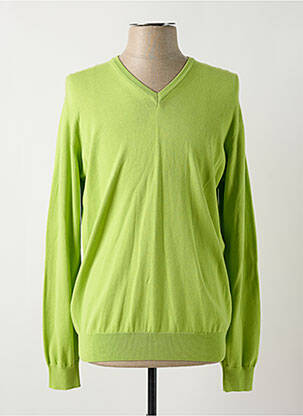 Pull col v manches longues vert ELLEMME homme
