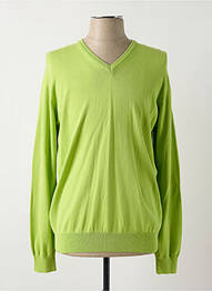 Pull col v manches longues vert ELLEMME homme