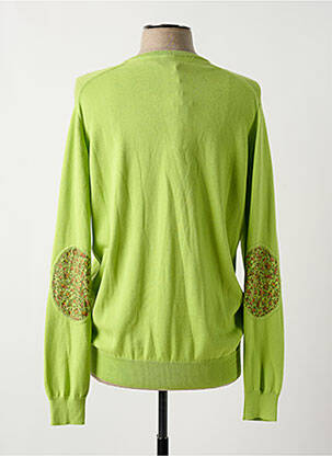 Pull col v manches longues vert ELLEMME homme
