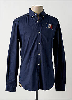 Chemise manches longues bleu SERGE BLANCO pour homme