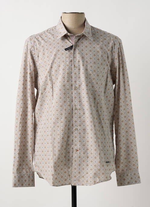 Chemise manches longues beige DELAHAYE pour homme
