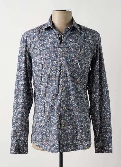 Chemise manches longues bleu DELAHAYE pour homme