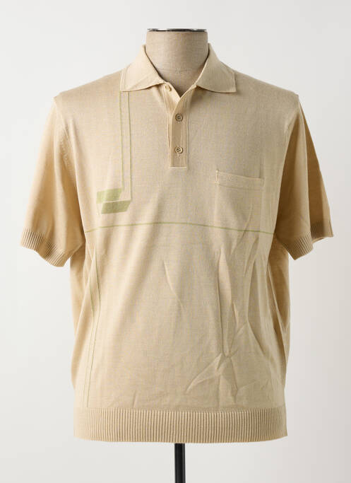 Pull maille fine manches courtes beige GUY DE BERAC homme