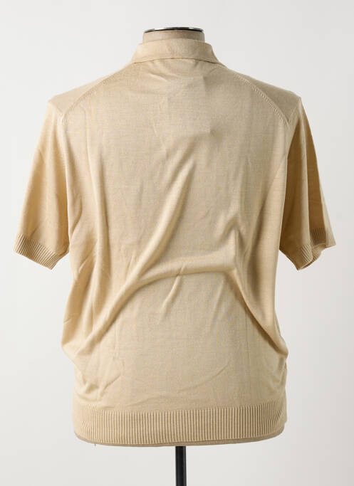 Pull maille fine manches courtes beige GUY DE BERAC homme