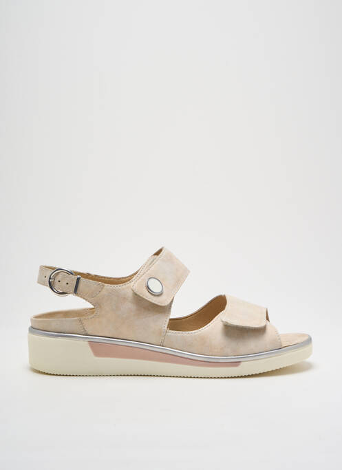Sandales/nu pieds matière lisse talon de 4 à 6cm beige ARA femme