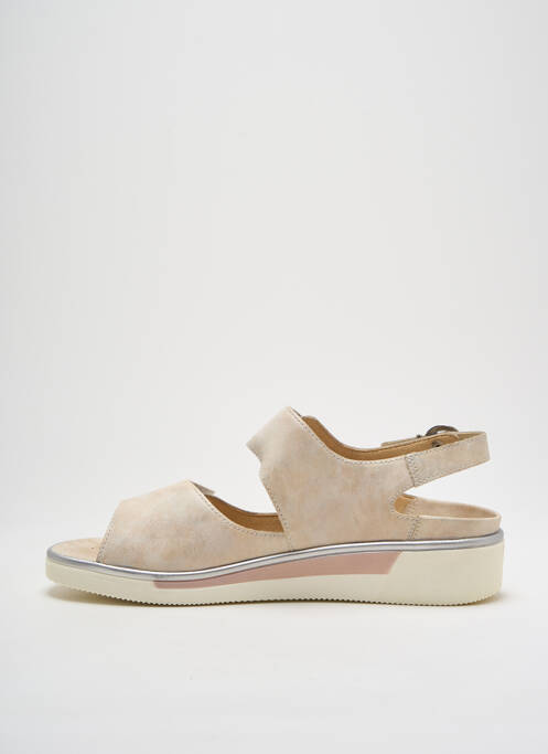 Sandales/nu pieds matière lisse talon de 4 à 6cm beige ARA femme