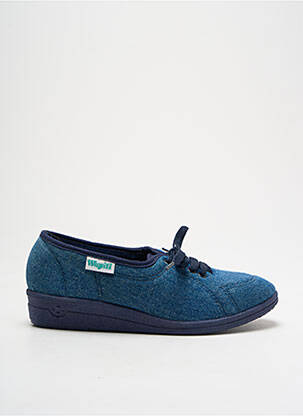 Chaussons/pantoufles fermeture lacets talon plat jusqu'à 3cm bleu WAPITI femme