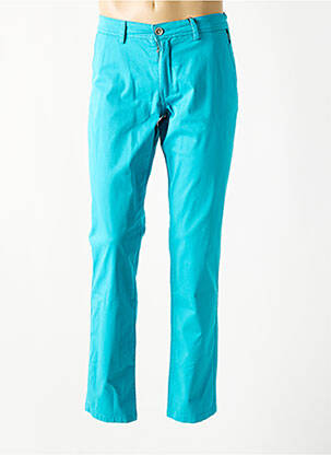 Pantalon chino tissage popeline taille normale bleu DELAHAYE homme