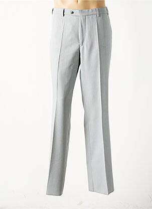 Pantalon slim tissage chiné taille haute gris LUIGI MORINI homme