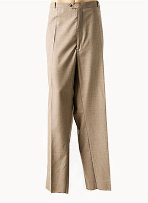 Pantalon droit tissage chiné taille normale marron FRANCOIS DEGASNES homme