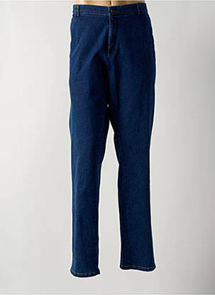Jeans coupe droite fermeture zippée sous rabat boutonné bleu MEYER homme