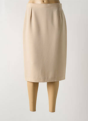 Jupe mi-longue taille à pinces beige GERARD PASQUIER femme