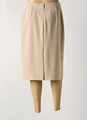Jupe mi-longue taille à pinces beige GERARD PASQUIER femme