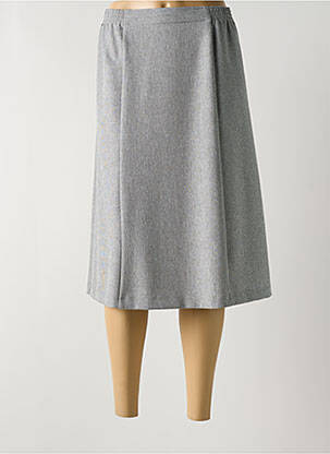 Jupe mi-longue coupe évasée gris GEVANA femme