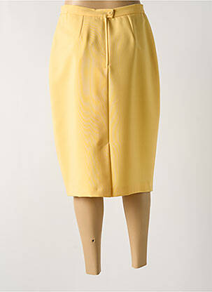 Jupe mi-longue taille à pinces jaune FRANK EDEN femme