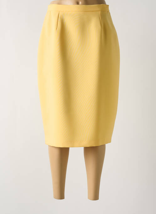 Jupe mi-longue taille à pinces jaune FRANK EDEN femme