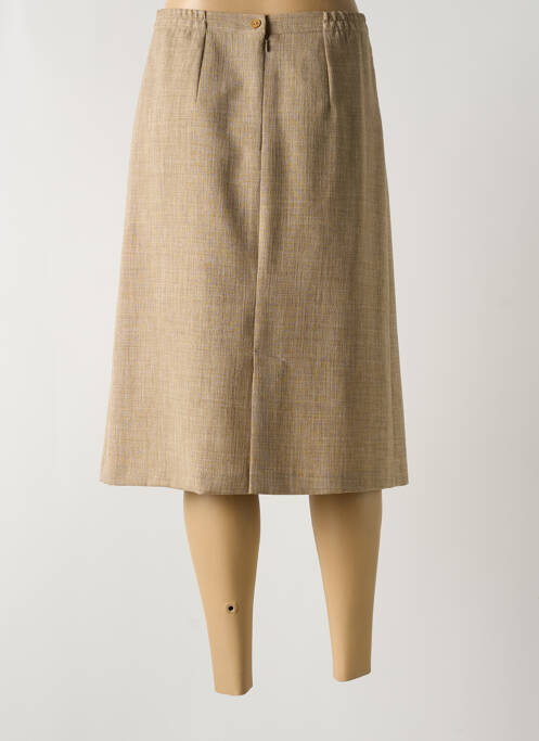 Jupe mi-longue marron GEVANA pour femme