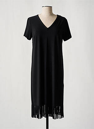 Robe mi-longue coupe fluide manches courtes noir JOSEPH RIBKOFF femme