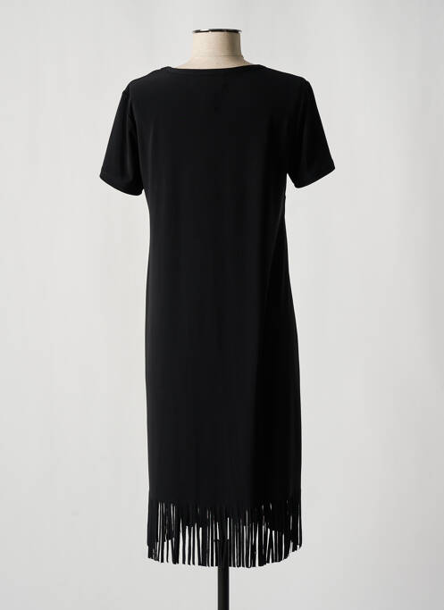Robe mi-longue coupe fluide manches courtes noir JOSEPH RIBKOFF femme