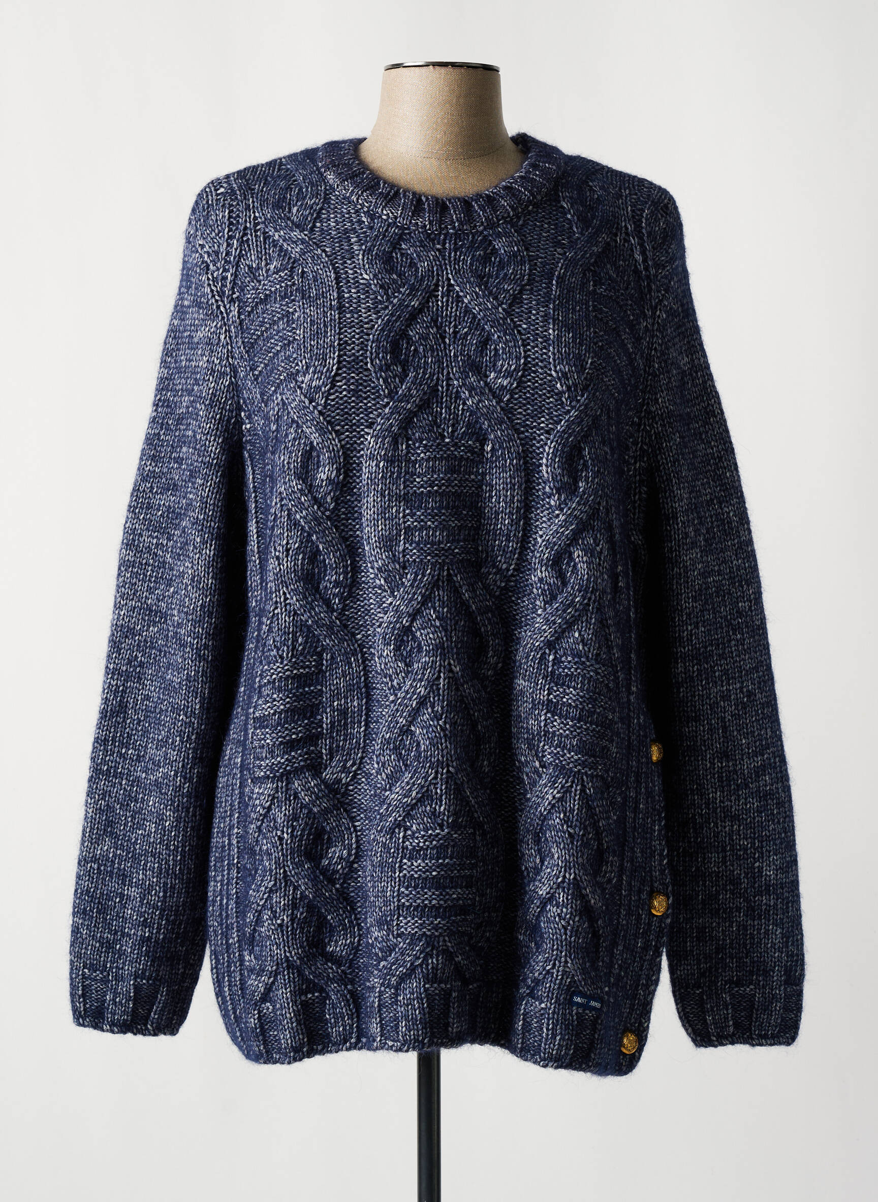 Pull Saint James Rayé Bleu Et Blanc - Taille 38 (XS), Manches Voile, Occasion Très Bon état