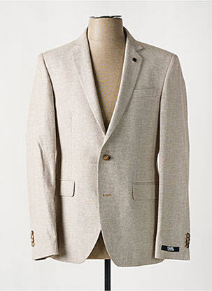 Blazer poignets boutonnés avec fente beige KARL LAGERFELD homme