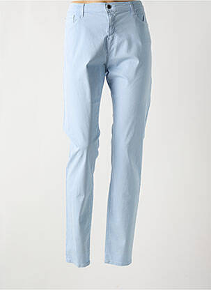 Pantalon slim tissage popeline taille normale bleu EMPORIO ARMANI femme
